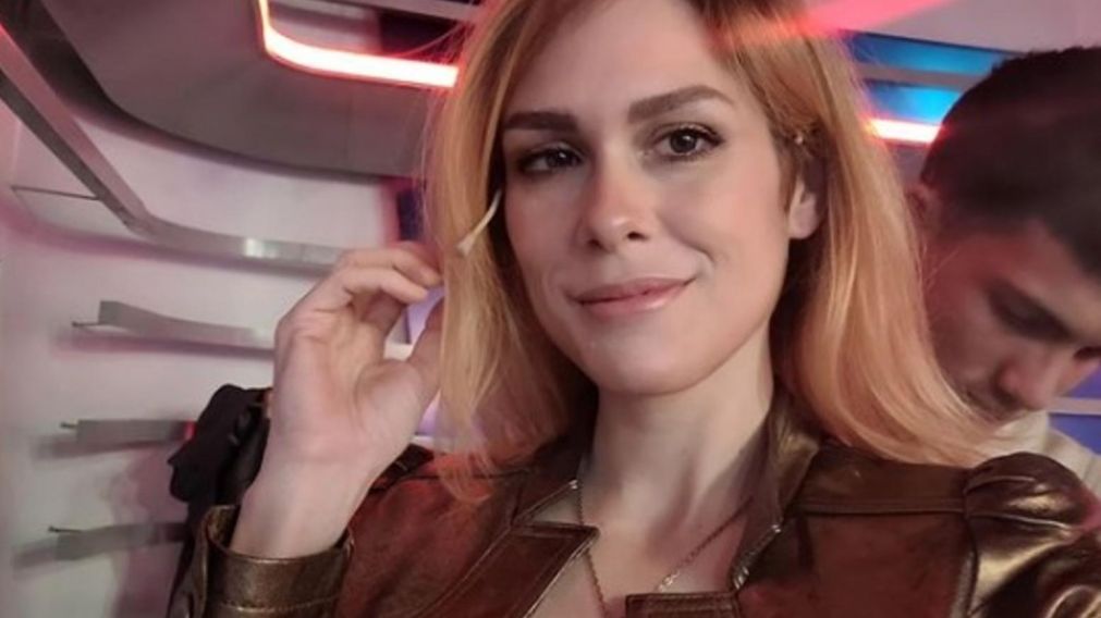 Lilia Lemoine, candidata a diputada nacional de La Libertad Avanza, durante una de sus últimas visitas a Crónica (Gentileza Instagram Lilia Lemoine).
