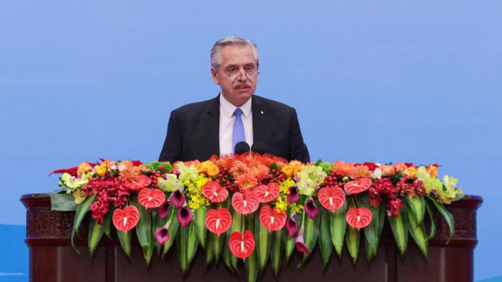 Alberto Fernández agradeció a China "el socorro cuando el FMI nos puso en jaque". (Foto: Esteban Collazo - Presidencia)