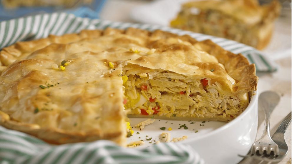Receta f�cil y saludable para hacer tarta de pollo con verduras (Imagen ilustrativa)