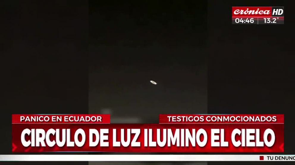El extraño objeto iluminó el cielo ecuatoriano (Captura de video).