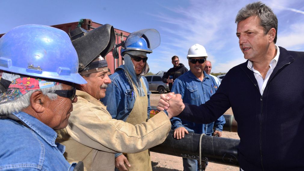 El ministro de Econom�a y candidato a presidente por Uni�n por la Patria, Sergio Massa, en Mendoza (T�lam).