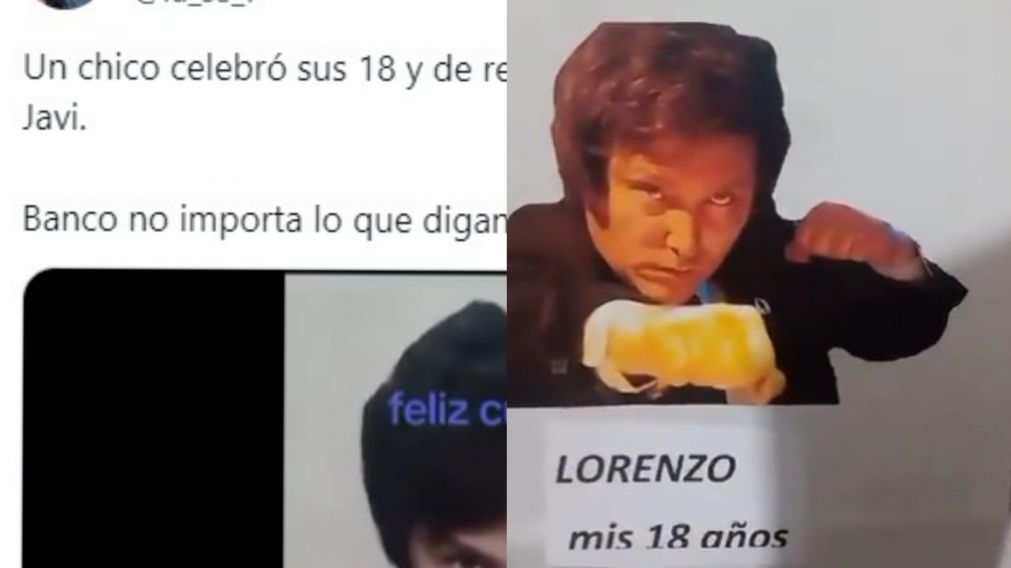 Celebr� su cumplea�os n�mero 18 con bolsitas con la foto de Milei y provoc� una ola de reacciones en las redes.