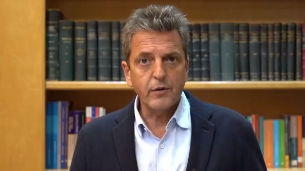 El ministro de Economía, Sergio Massa, anunció la medida a través de un video difundido desde el Palacio de Hacienda (Captura de video).