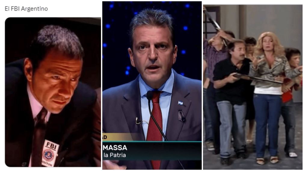 Los memes del "FBI argentino" que propuso Sergio Massa en el debate presidencial (Twitter).