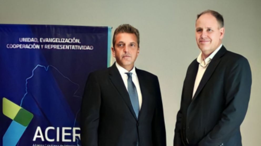 Sergio Massa junto al titular de la Aciera, Christian Hooft (Foto: Aciera)