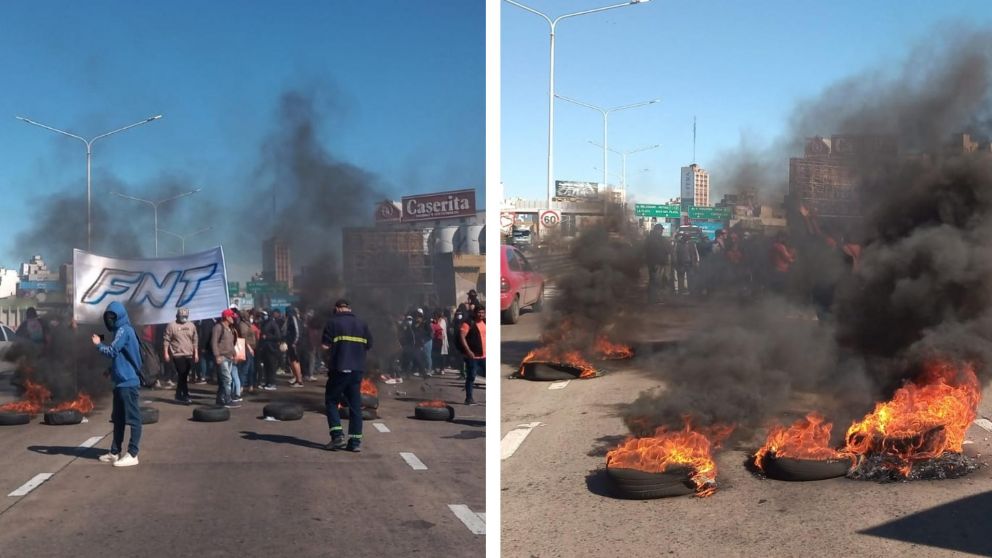 Cortan el Puente Pueyrredón: organizaciones sociales bloquean la zona. (Gentileza: @rominawinner)