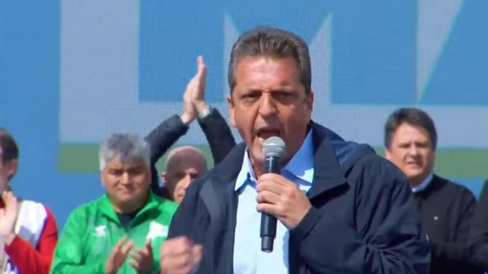 Sergio Massa encabezó este miércoles un acto en Neuquén (Captura de pantalla).