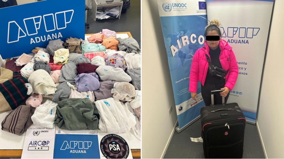 La Aduana evitó el contrabando de 25 kilos de cocaína y posibilitó el arresto de una sospechosa.