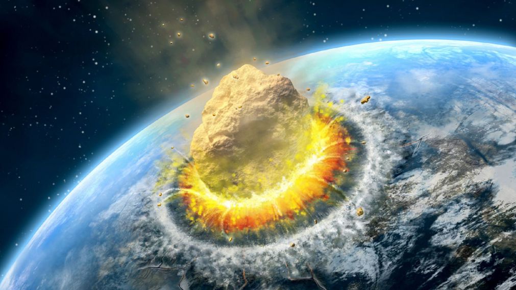 Imagen ilustrativa del impacto del asteroide.
