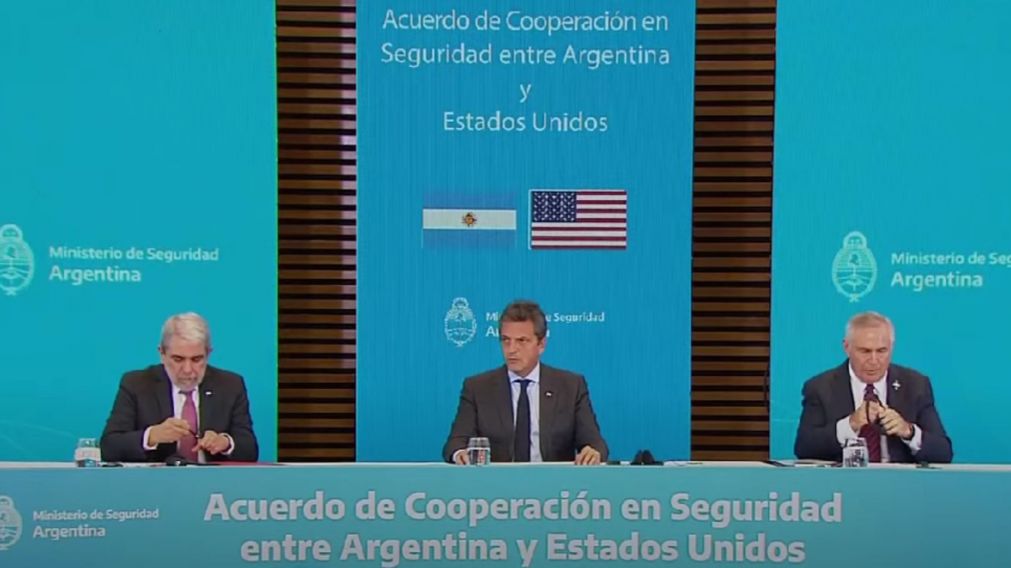 Sergio Massa firm� acuerdo de cooperaci�n en materia de seguridad con Estados Unidos para combatir el lavado y el narcotr�fico.