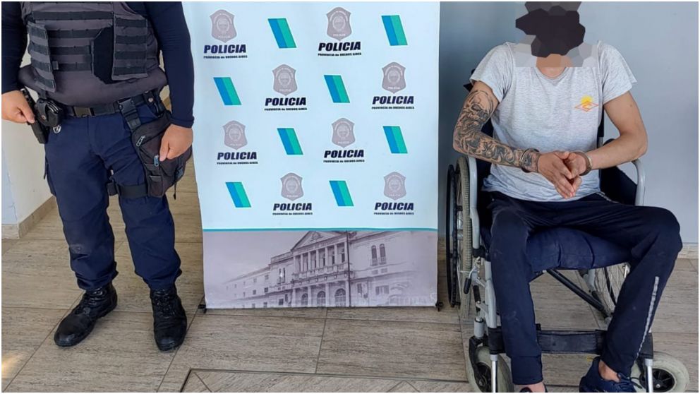 El acusado tiene 24 años y es paralítico (Policía Bonaerense).