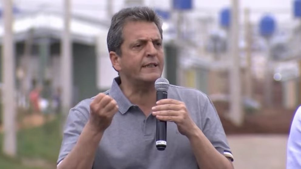 Sergio Massa, ministro de Economía y candidato presidencial de Unión por Patria, encabezó este lunes un acto en Misiones (Captura de pantalla).