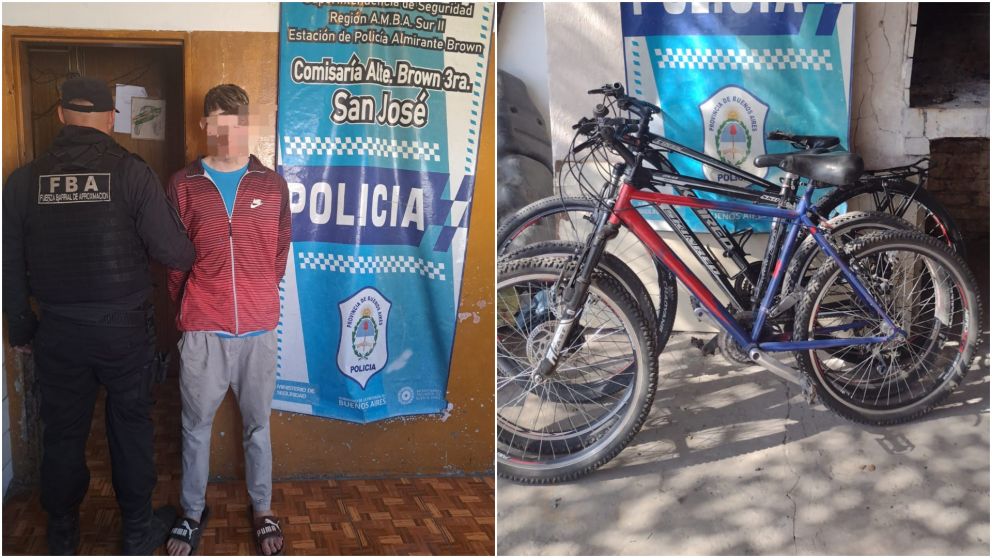 Detuvieron al sospechoso e incautaron bicicletas robadas.