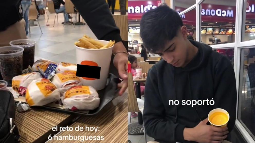 Mostró en TikTok todas las hamburguesas que comió junto con su novio y estallaron las reacciones.