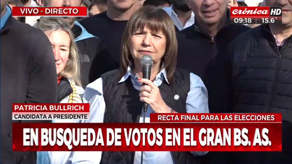 Patricia Bullrich comenzó su campaña electoral en El Palomar (Crónica HD).