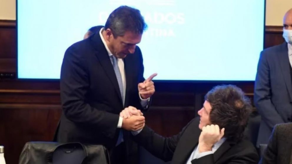 Sergio Massa y Javier Milei, cuando compart�an recinto en la C�mara de Diputados.