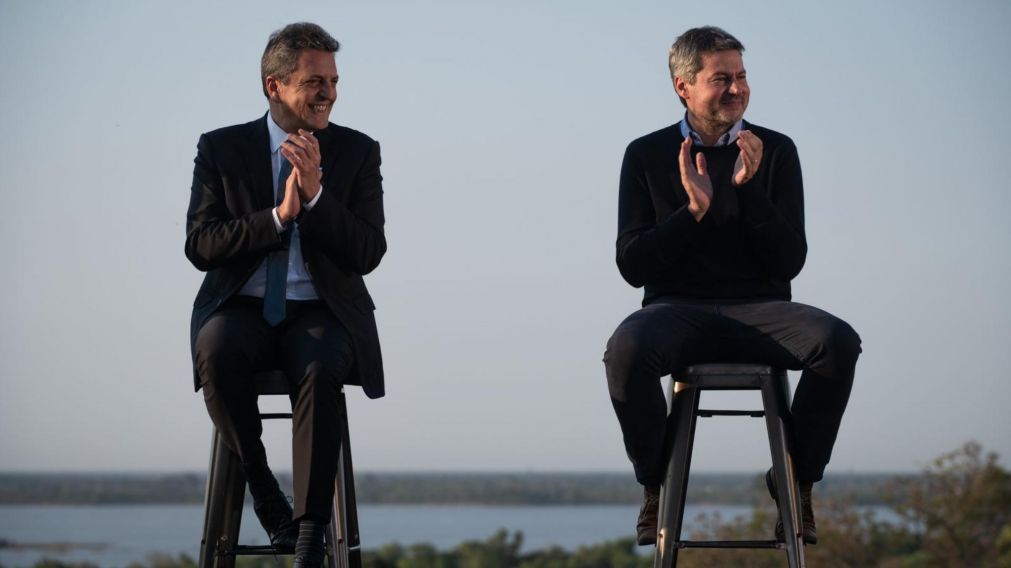 El ministro de Economía, Sergio Massa, y el titular de la cartera de Turismo y Deportes, Matías Lammens.