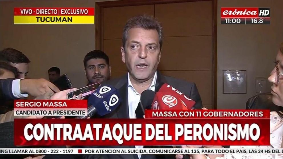 Sergio Massa está este sábado en Tucumán, donde encabezará distintos actos de campaña (Captura de pantalla).