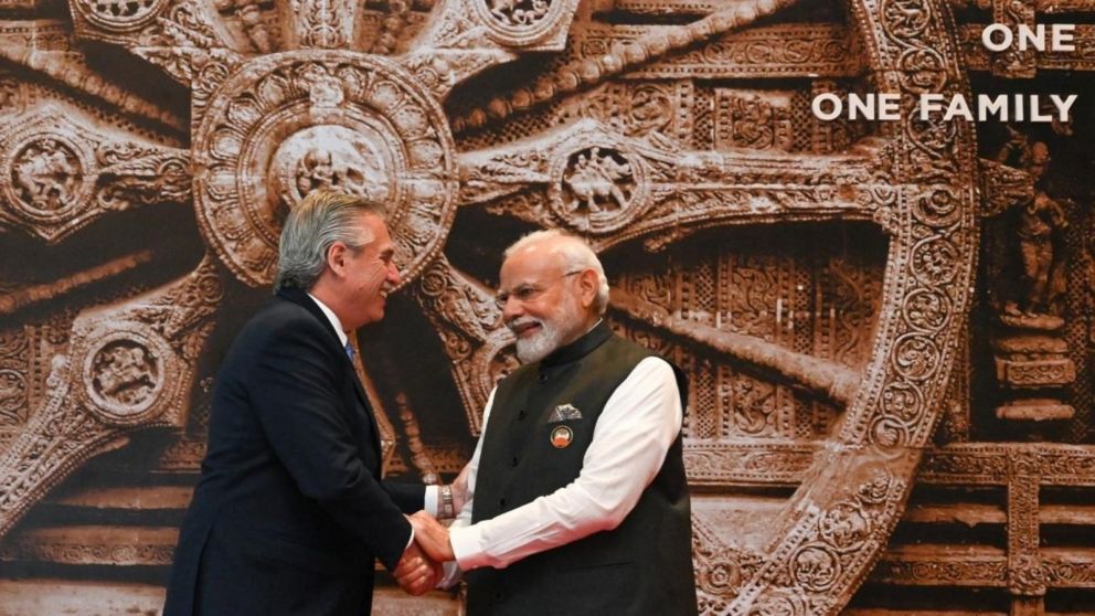 Alberto Fernández y el primer ministro de la India, Narendra Modi (Gentileza Presidencia).