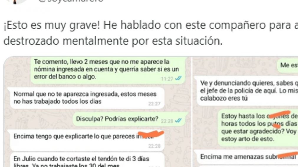 Comparti� en Twitter los insultos que recibi� por parte de su jefe y estallaron las reacciones.