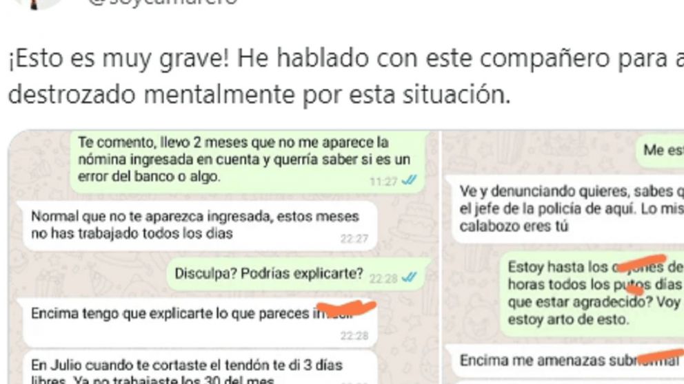 Compartió en Twitter los insultos que recibió por parte de su jefe y estallaron las reacciones.