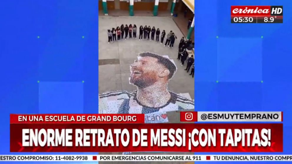 Impresionante homenaje a Messi ¡hecho con tapitas de gaseosas!