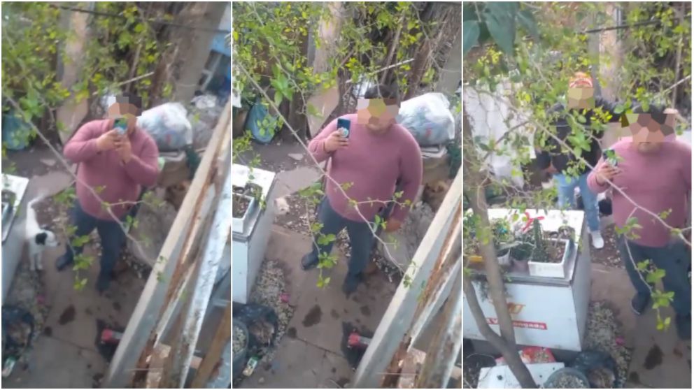 La damnificada filmó a sus agresores con su celular.