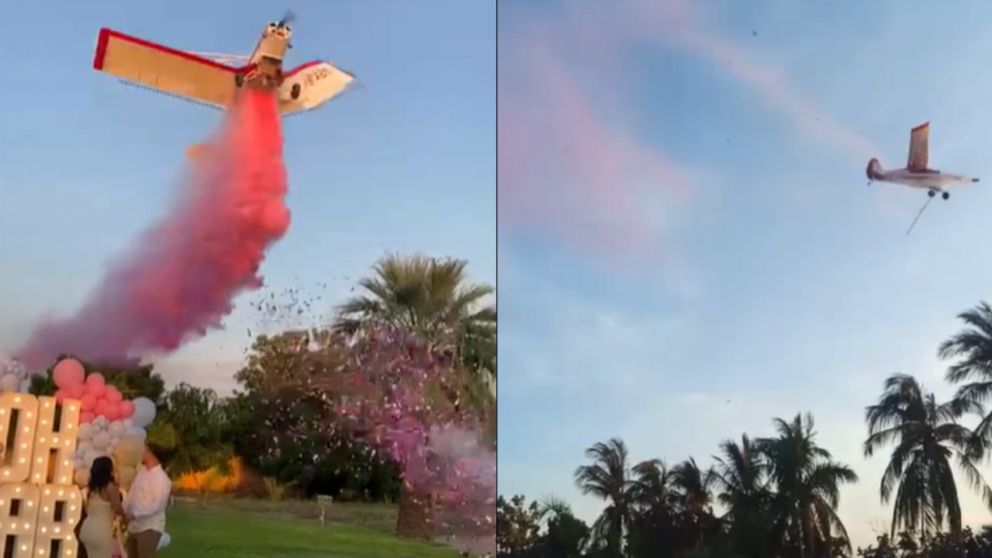Una avioneta reveló el sexo de un bebé y luego se estrelló en México (Imagen captura video).