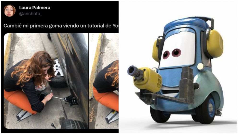 Compartió el orgullo que sintió cuando cambió por primera vez la rueda del auto.