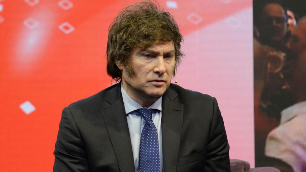 Javier Milei, candidato presidencial de La Libertad Avanza, durante su �ltimo paso por Cr�nica HD (Cr�nica/Nahuel Ventura/Archivo).