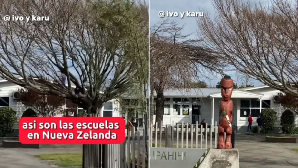 Una pareja de argentinos mostró lo que más les sorprendió de los colegios en Nueva Zelanda (Imagen captura vídeo).