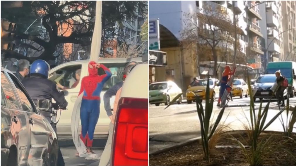 Un "Hombre Araña" cordobés se volvió viral en TikTok por mostrar su changa.