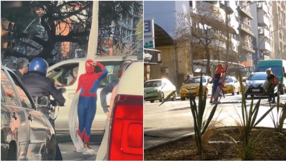 Un "Hombre Araña" cordobés se volvió viral en TikTok por mostrar su changa.