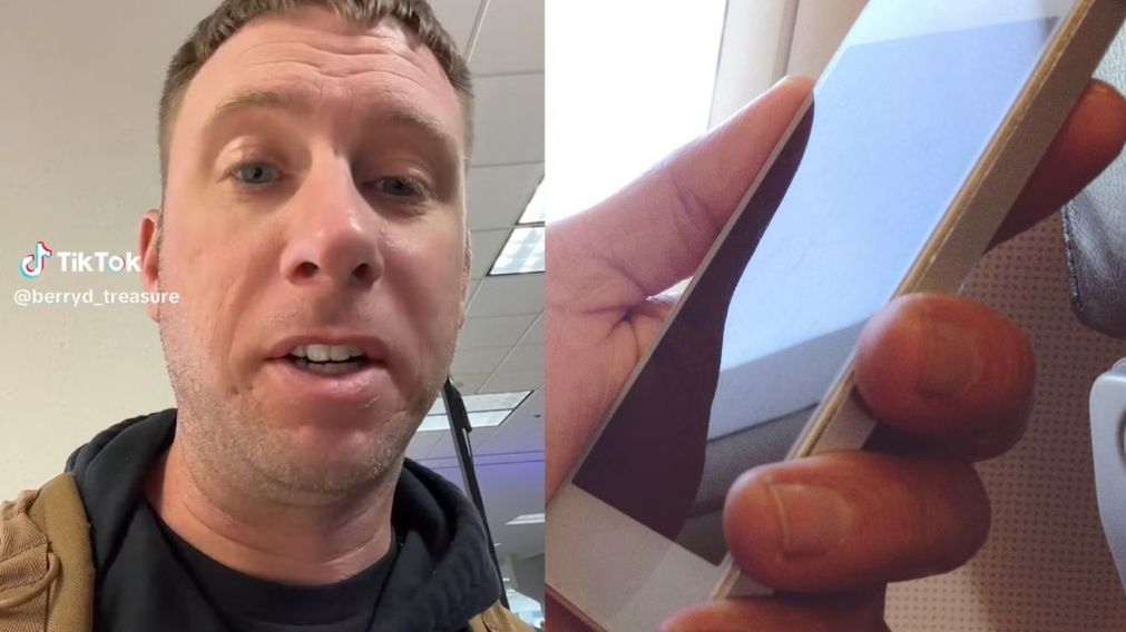 Una mujer espió el celular a un hombre en un vuelo, lo acusó de infiel y luego tuvo que disculparse (Imagen captura vídeo).