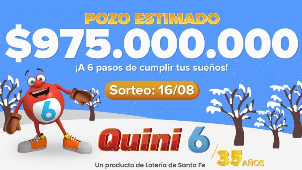 Este mi�rcoles el Quini 6 pone en juego 975 millones de pesos.