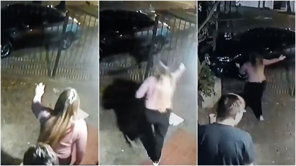 Desesperada, la mujer salió a socorrer a su vecino de un grupo de violentos.