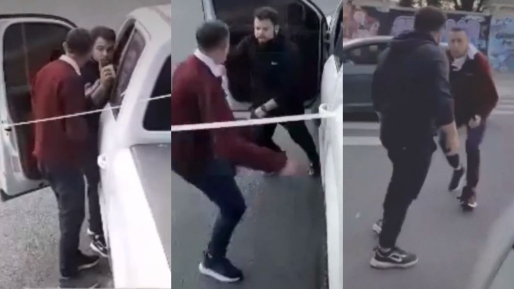 La secuencia de la pelea que quedó registrada en el celular de una pasajera.