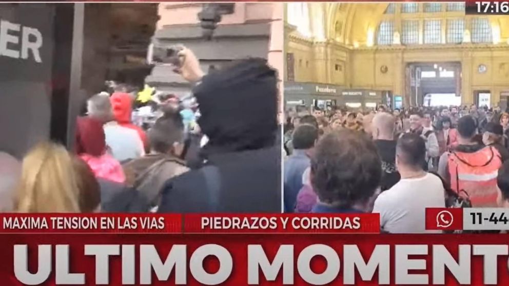 ¡Piedrazos y corridas! Se vivieron momentos de tensión en la estación Constitución.