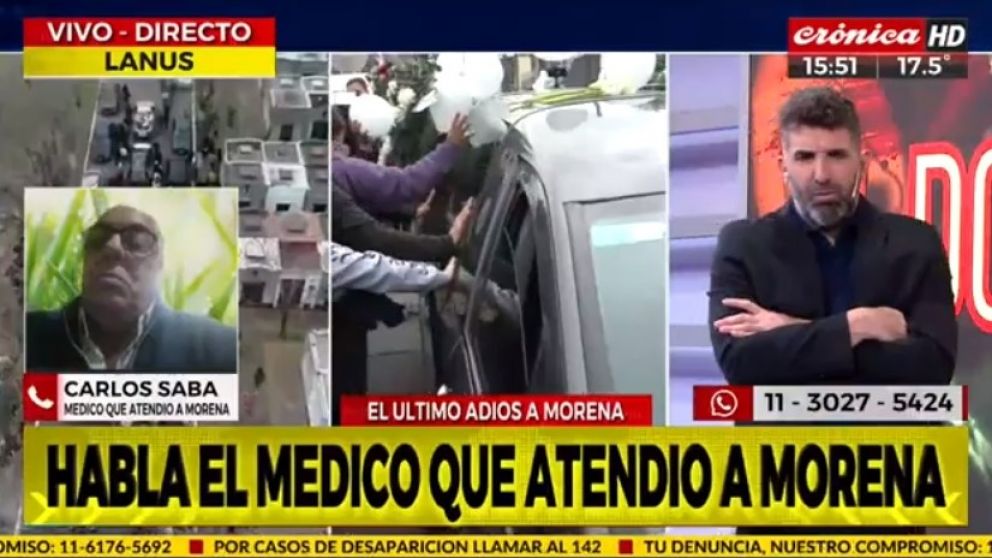 Médico que atendió a Morena: "Cuando llegamos, la situación era crítica".