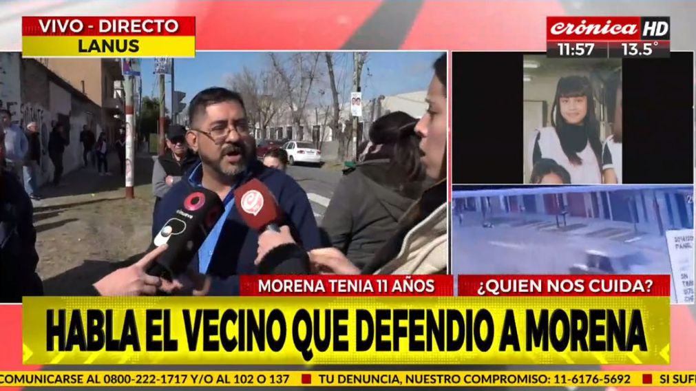 El vecino que procur� ayudar a Morena en pleno ataque de motochorros (Cr�nica HD).