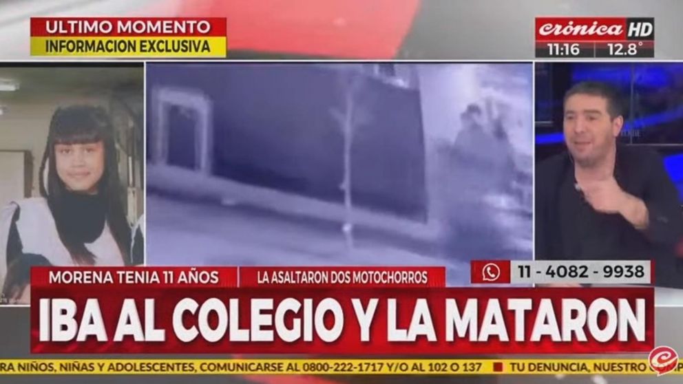 La nena de 11 años iba rumbo a su escuela, fue asaltada por motochorros y falleció (Captura de pantalla).