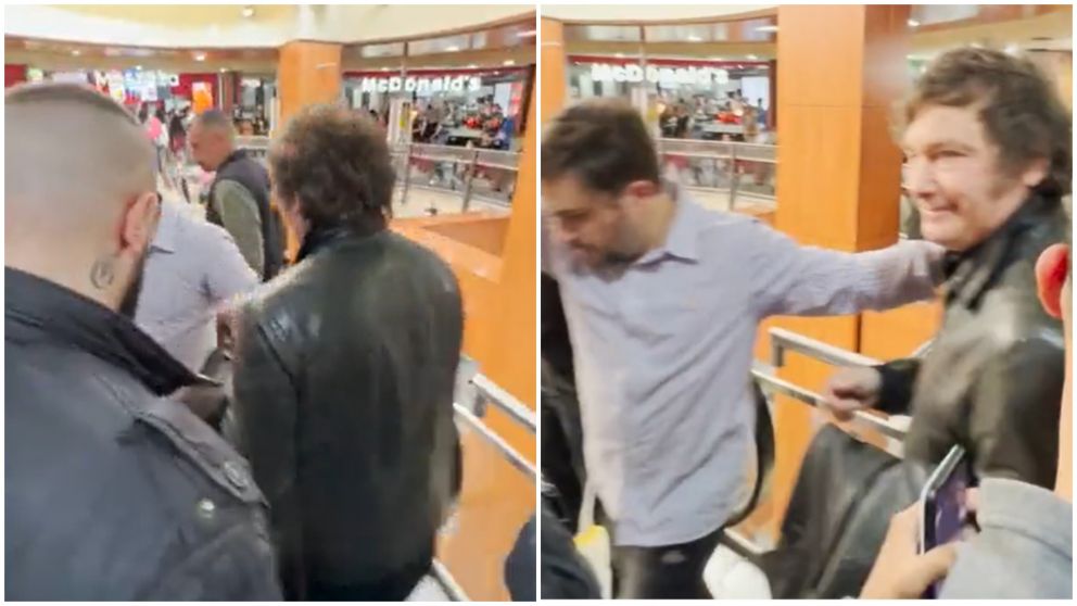 El precandidato presidencial, junto a Marra, recorrió un shopping porteño.