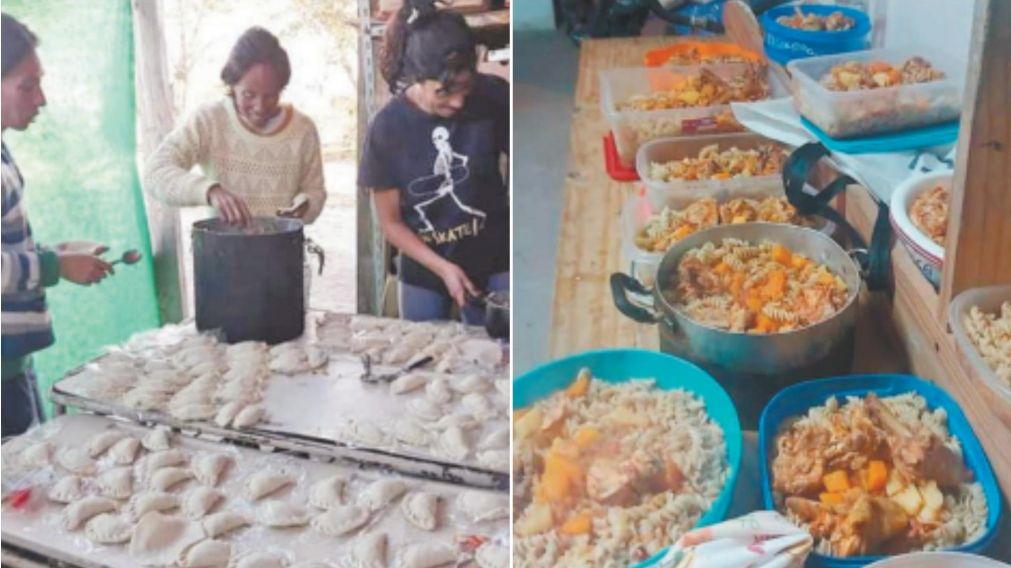 Las empanadas y las viandas, dos clásicos de los comedores.