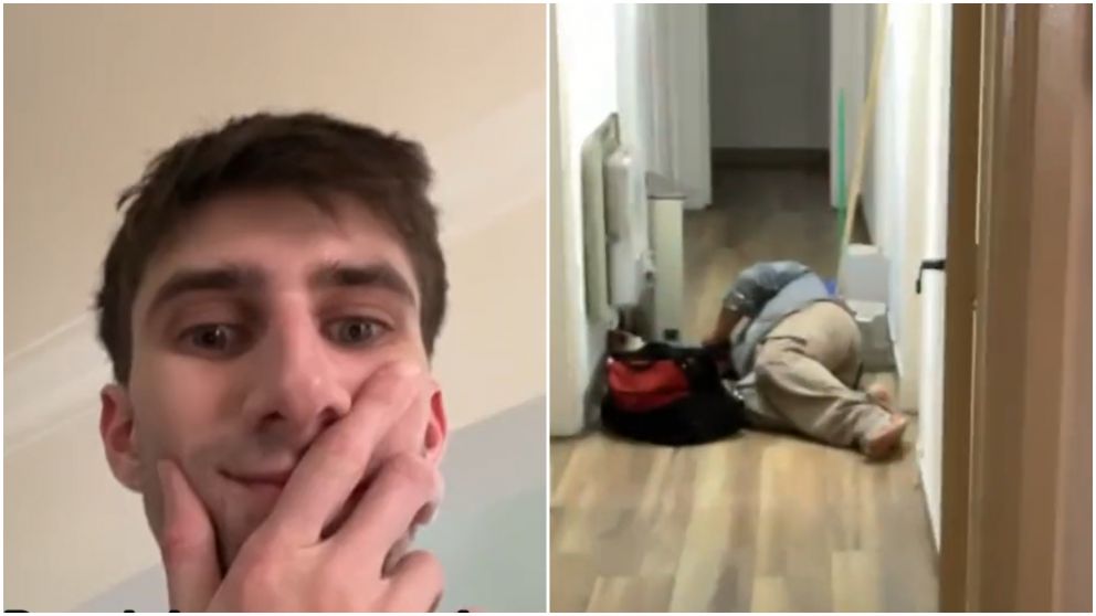 Contrató a un plomero pero este se quedó dormido en su casa (TikTok).