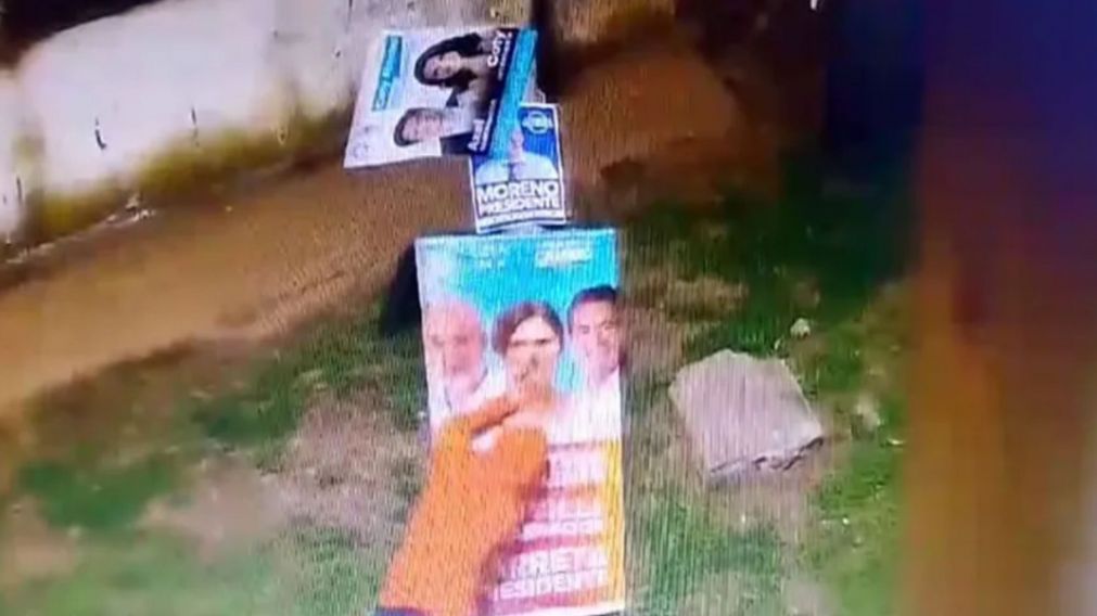 El precandidato quedó captado por las cámaras de seguridad municipales.