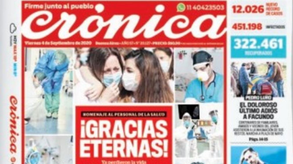 La tapa dedicada a los trabajadores de la salud que arriesgaron su vida en la pandemia de Covid-19.