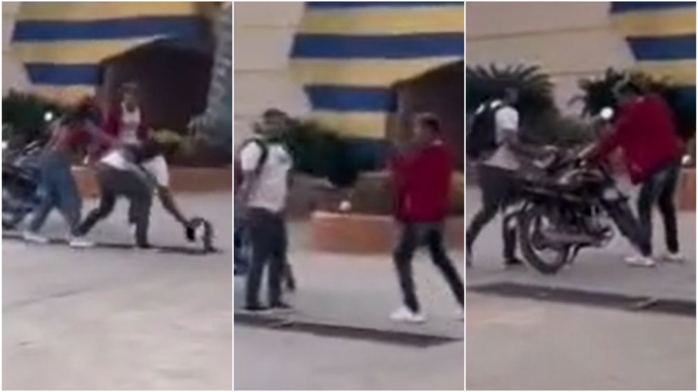 Descubrieron a una pareja siendo infiel y acabaron a las piñas.