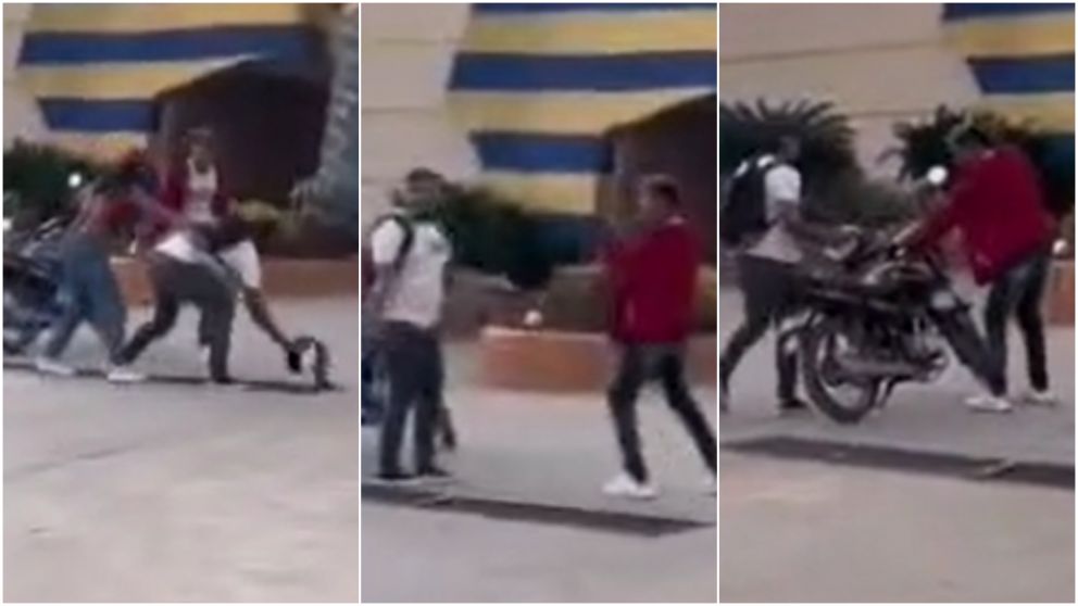 Descubrieron a una pareja siendo infiel y acabaron a las piñas.