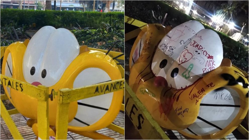 Se conoció la verdad detrás de las "vallas antivandálicas" que "protegieron" la estatua de Gaturro