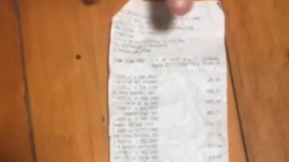 El ticket de la compra en el supermercado de Bariloche que es viral (TikTok).
